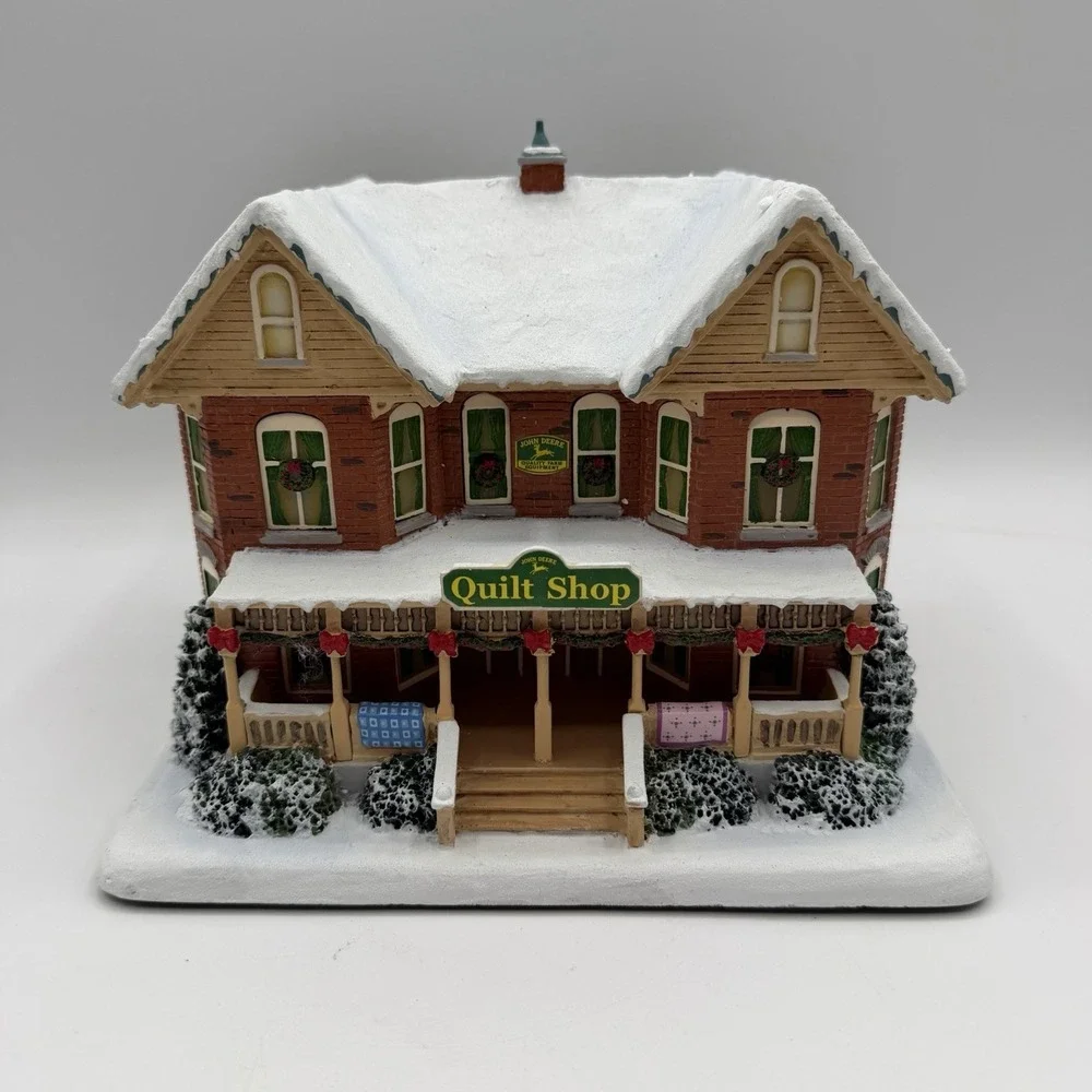 Vintage John Deere Creek Hawthorne‎ Village Light Up Quilt Shop Store 2004 Deer